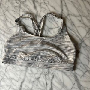 LULULEMON grey stripe sports bra 10 l large- SOLD